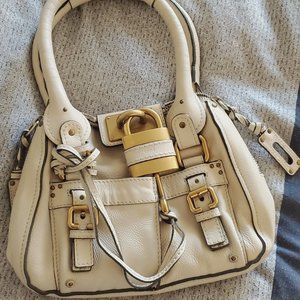 Chloe Paddington Front Slip Pocket Cream Handbag